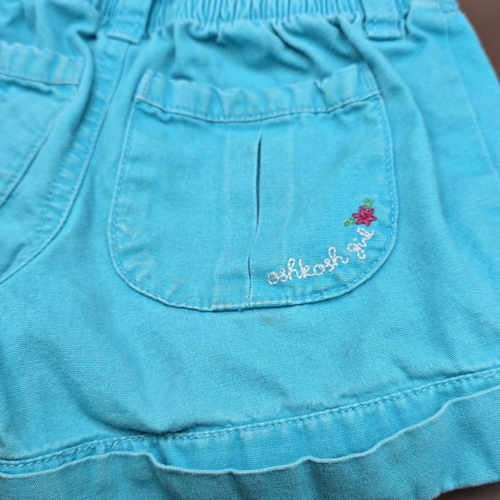 Vintage OshKosh B'Gosh Toddler 2T 3T Blue Shorts Embroidery Girl - Picture 5 of 6